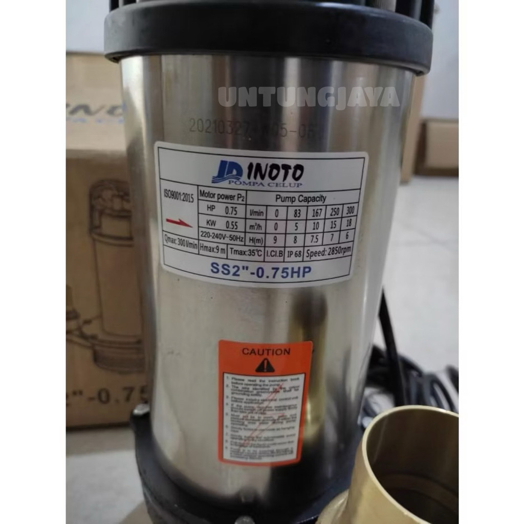 POMPA CELUP INOTO STAINLESS STEEL SS 2” 0,75 HP // POMPA SUBMERSIBLE INOTO SS 2 INCH 3/4 HP // JUAL 