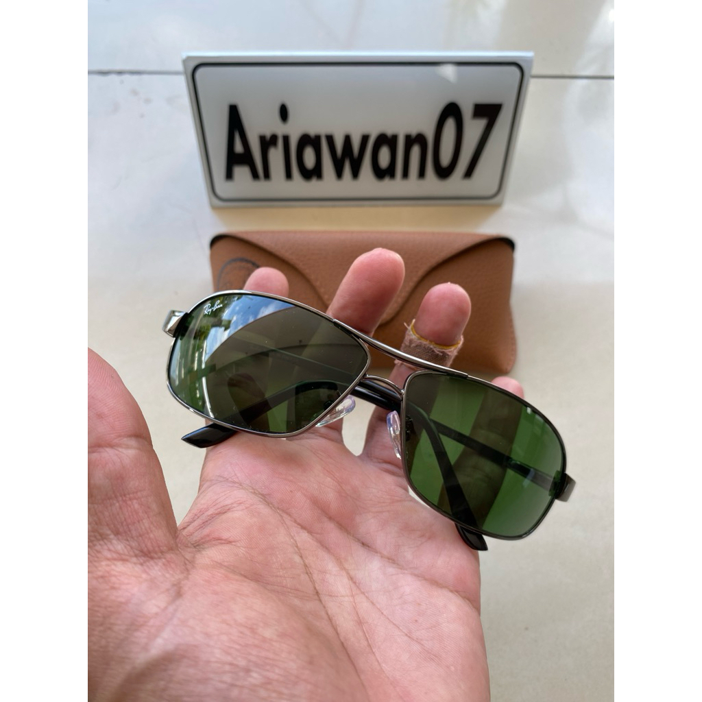 kacamata ray-ban rb 3343 frame gan kaca hijau sz 63
