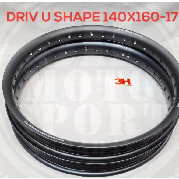 VELG DRIV TIPE U 140/160 RING 17 WARNA HITAM; SILVER 2pcs HARGA SEPASANG