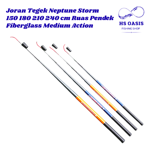 Joran Pancing Tegek Neptune Storm 150 180 210 240cm Ruas Pendek Fiberglass Medium Action