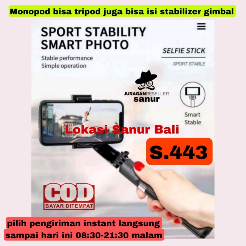 Monopod Gimbal Stabillizer hanphone Gimbal Hp Stabillizer Premuim Q 08