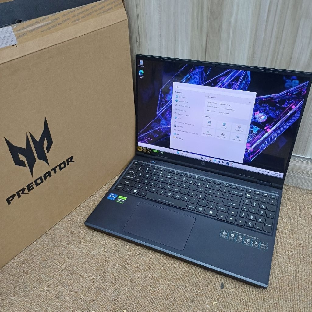 Laptop Predator Helios Neo 5 Full Set Original Acer Ram 16 Ssd 512 intel Core i7 Nvidia Rtx 4050 Sec