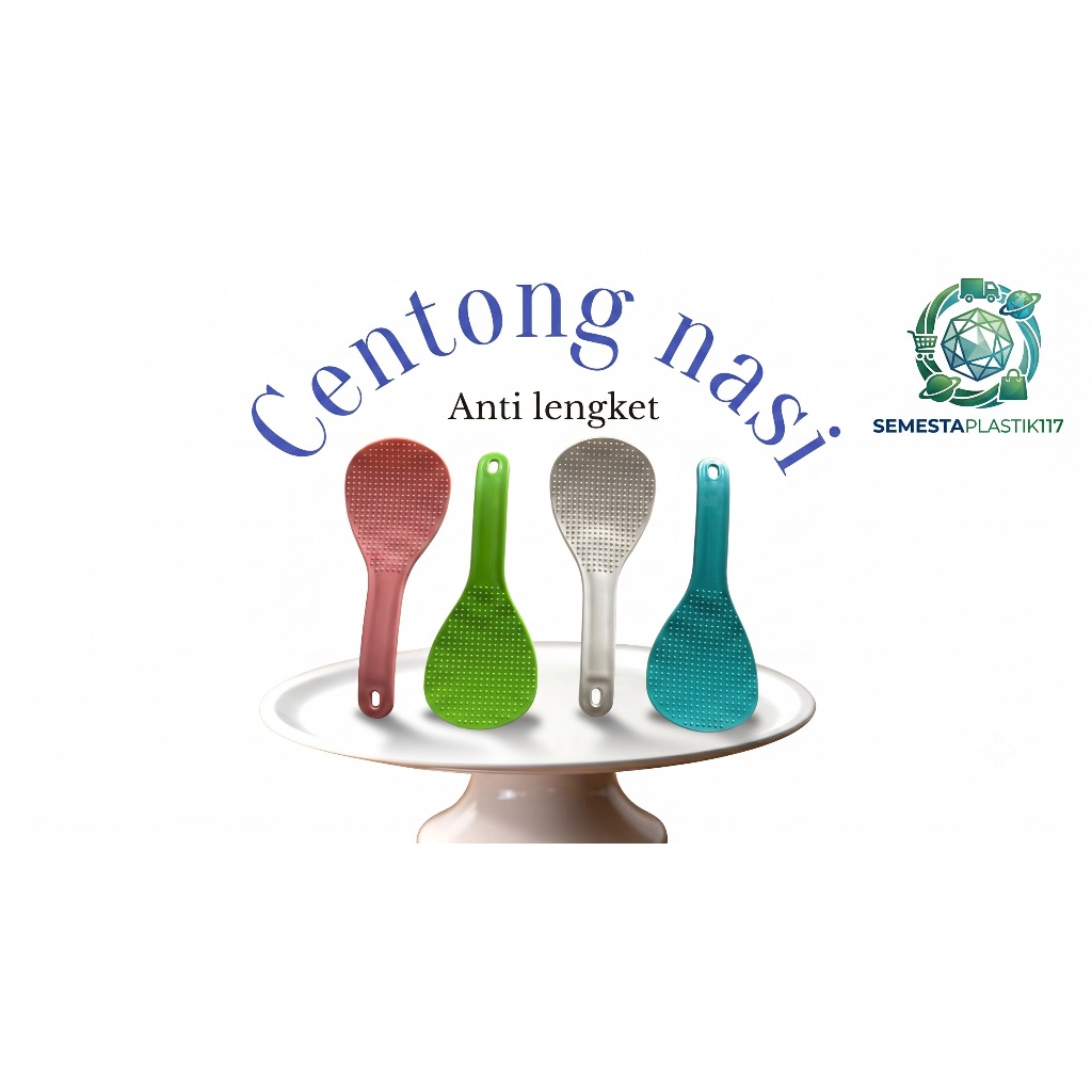 1 Lusin Centong Nasi Plastik Centong Plastik Warna Anti Lengket