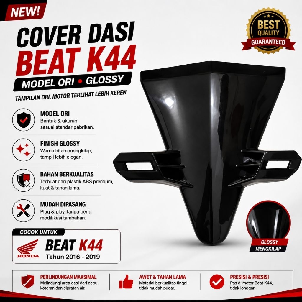 DASI BEAT 2017 K44 HITAM GLOSSY STANDAR HND
