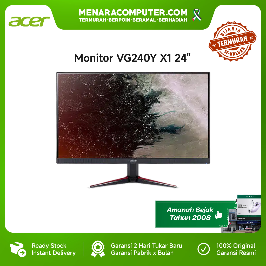 Monitor Acer VG240Y X1 / Black  / 24.0" - Garansi Resmi