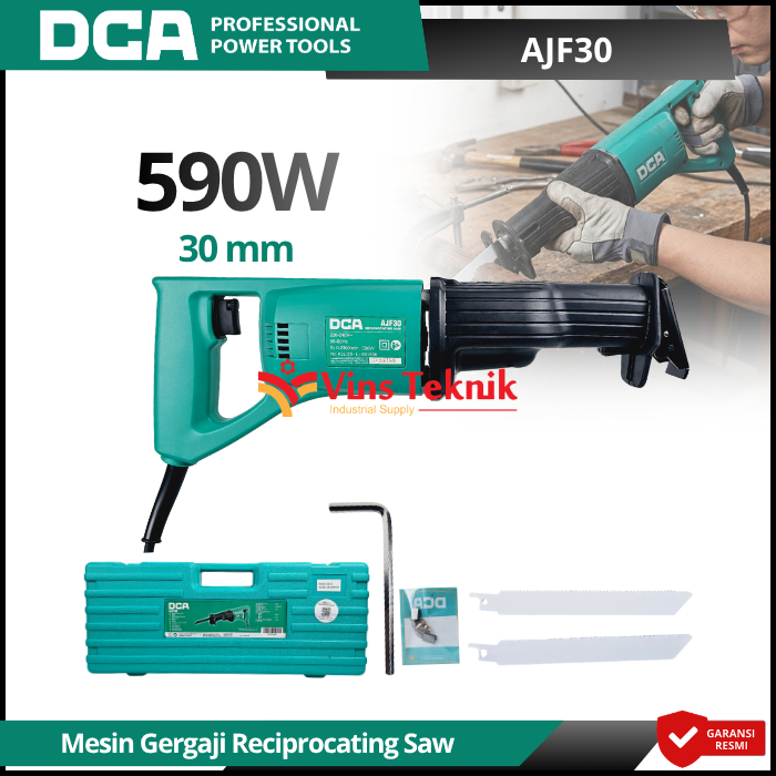 DCA AJF 30 Cutting Reciprocating Saw Sabre Saw Mesin Gergaji Recipro 30mm 590Watt AJF30