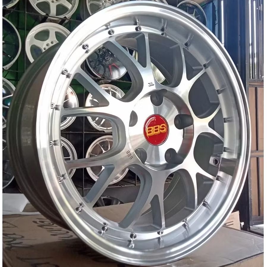 Velg Mobil Racing BBS LM-R Y140 Ring 16 Lebar 7 PCD 5x114.3 ET 38 Warna Silver Machine Face