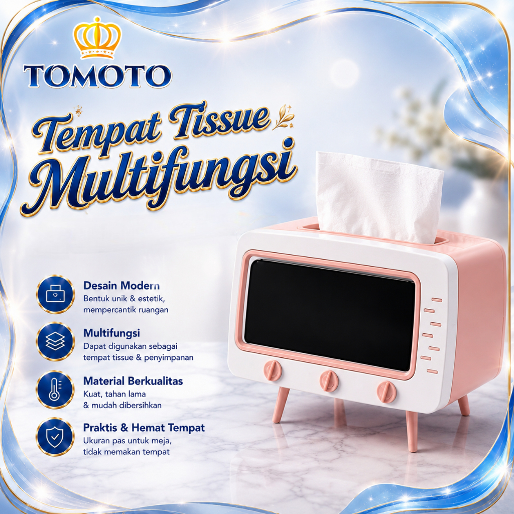 TOMOTO[C-512]Kotak Tissue Box Organizer Bentuk TV Handphone Holder Tempat Tisu