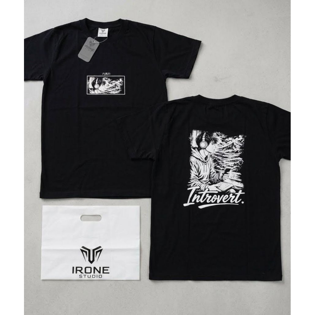Kaos Introvert, Cotton Combed 24s, Sablon Plastisol