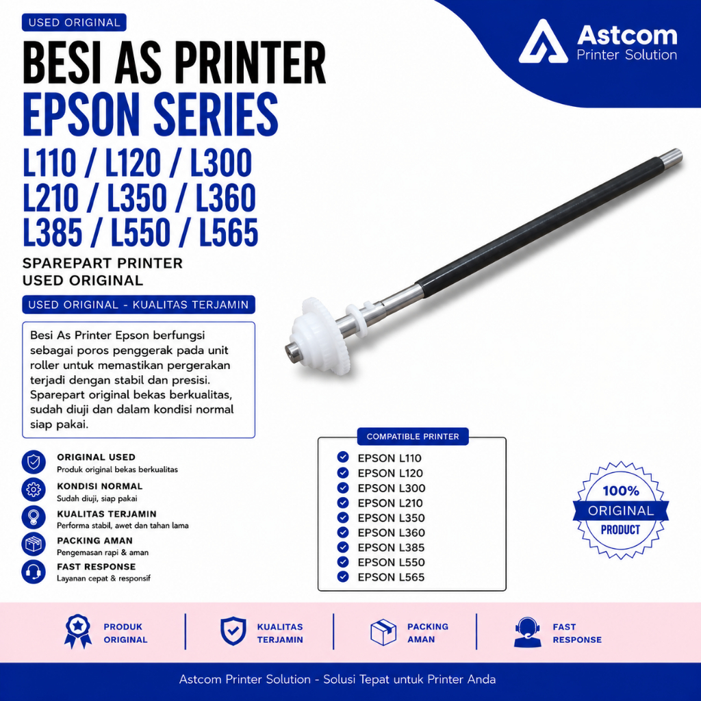 Besi As Printer Epson L110 L120 L210 L300 L350 L360 L385 L550 L565 Used Original Sparepart Printer
