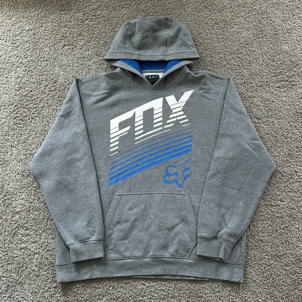 JAKET HOODIE FOX RACING GREY ORIGINAL