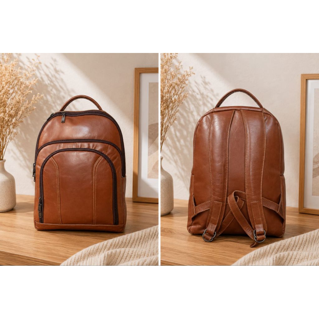 [PAPARILLO]Ransel Kulit Asli/Ransel Kulit Pullup/Ransel Pria Kulit Sapi