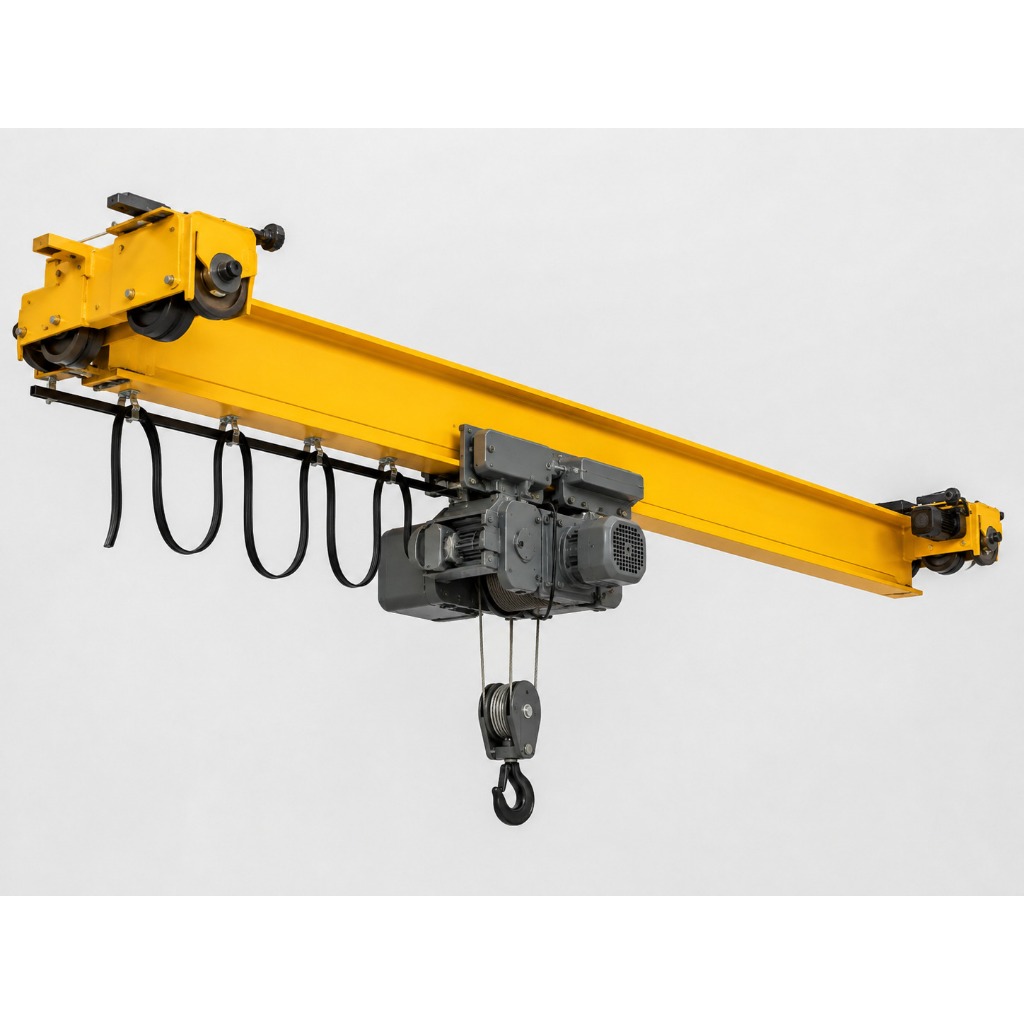 Overhead Crane Low Headroom Ringan dengan Electric Wire Rope Hoist | Crane Jembatan Single Girder un