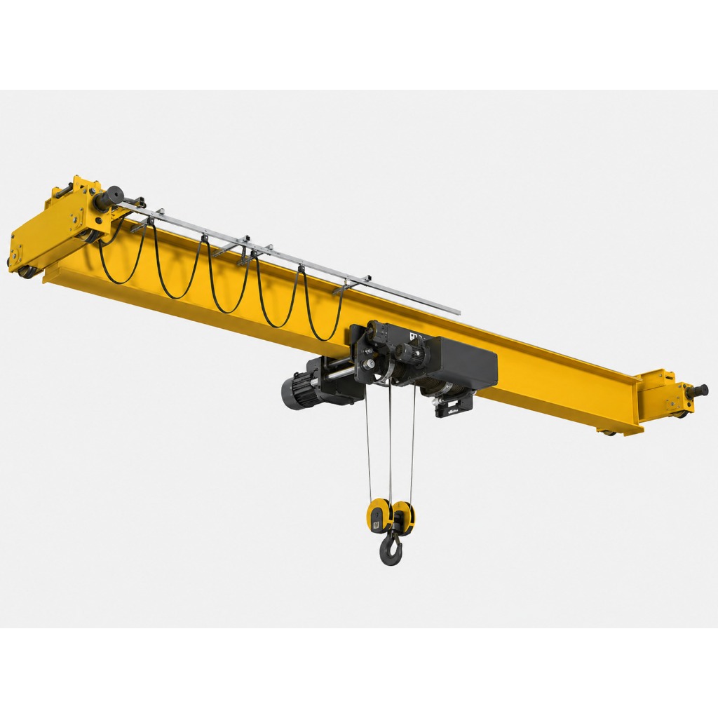 Overhead Crane Single Girder Standar Eropa dengan Electric Hoist | Crane Jembatan untuk Pabrik & Gud