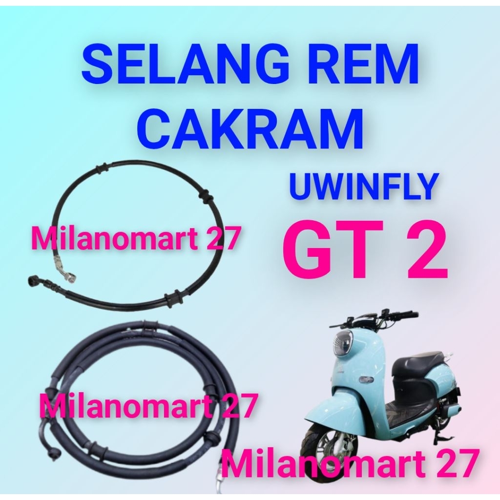 selang rem cakram motor listrik uwinfly gt2 slang tali rem cakram sepeda listrik uwinfly GT 2 golden