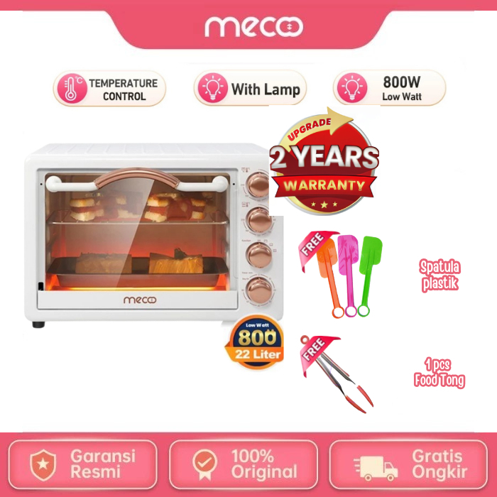 Mecoo Aesthetic Electric Oven 22 Liter 400-800 Low Watt Oven Listrik