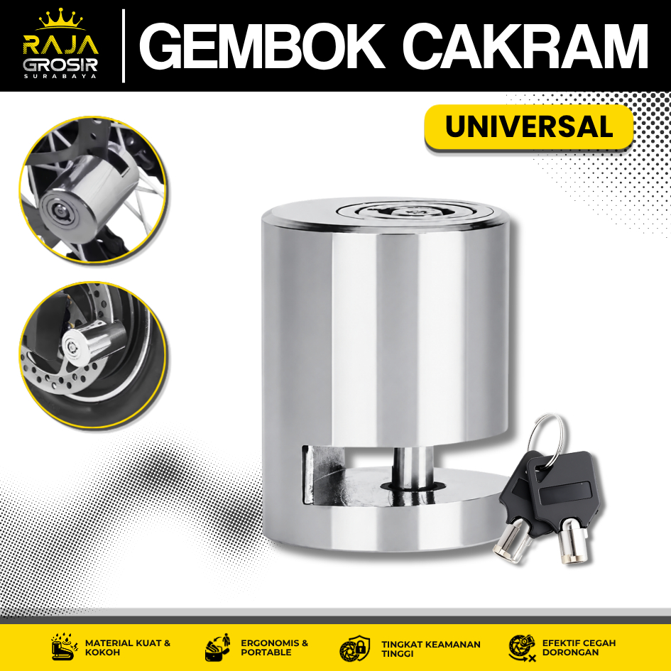 Gembok Disc Motor Bulat Lock Cakram Motor Awet Kuat RajaGrosir