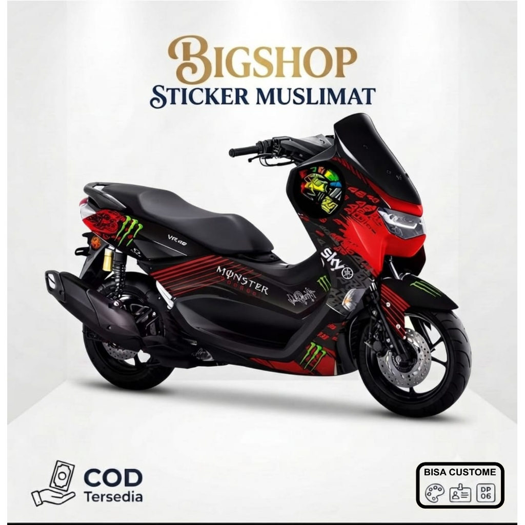 Decal Sticker New Nmax 2020 motif abstrak vr46 rossi sky
