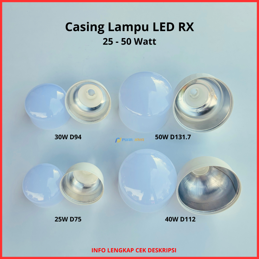 Casing Lampu LED RX 25 30 40 50 Watt Kesing LED Model Kapsul T-Bulb