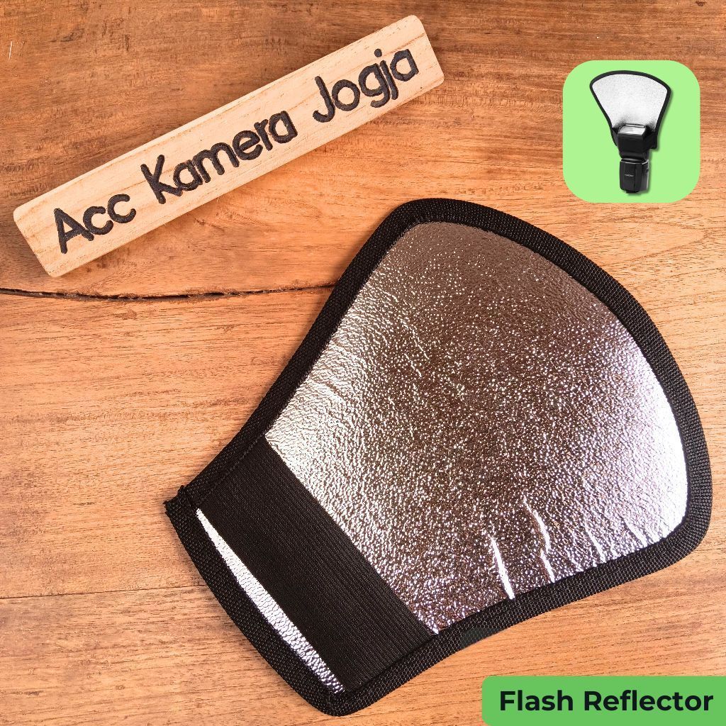External Flash Reflector & Diffuser Silver & White 2 in 1 Camera Flash