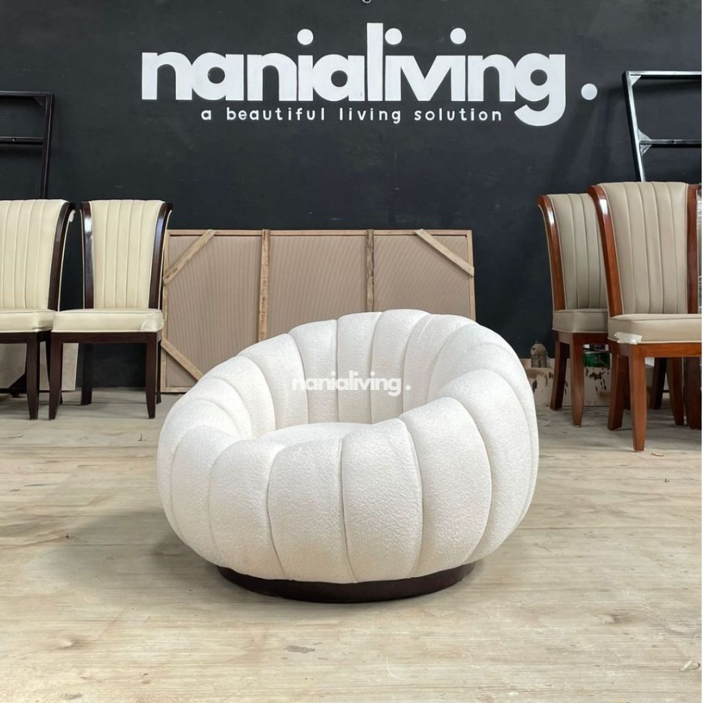 DP 20% Sofa bulat modern sofa motif bunga single