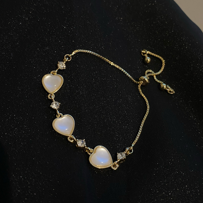 Cantik Gelang Tangan Serut Bentuk Berbentuk Hati Bangle Lapis Emas Fashion Accesories Wanita
