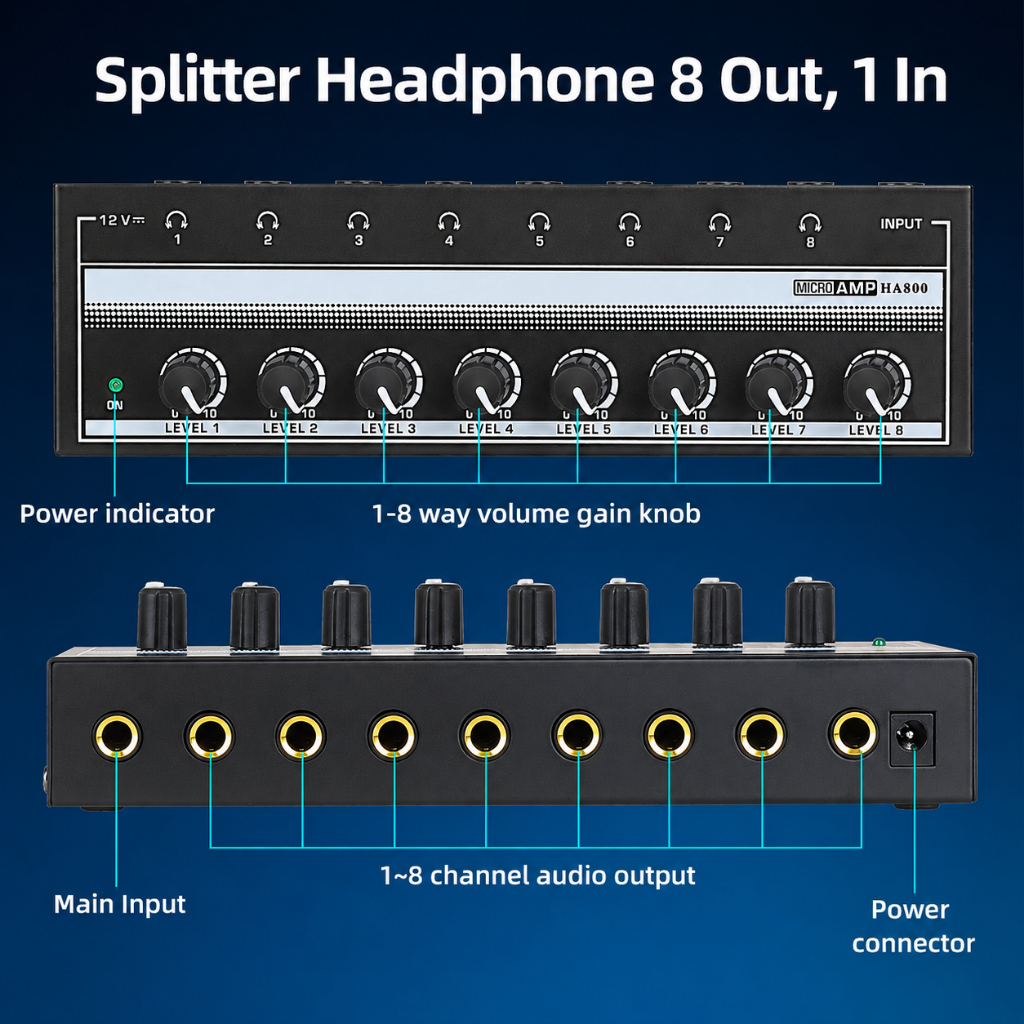 Amplifier Headphone HA800 - Hitam