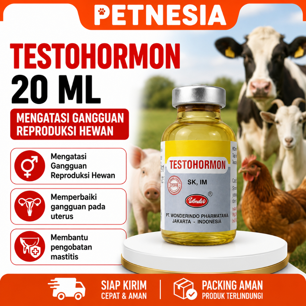 TESTOHORMON 20 ML - Mengatasi Gangguan Reproduksi Hewan