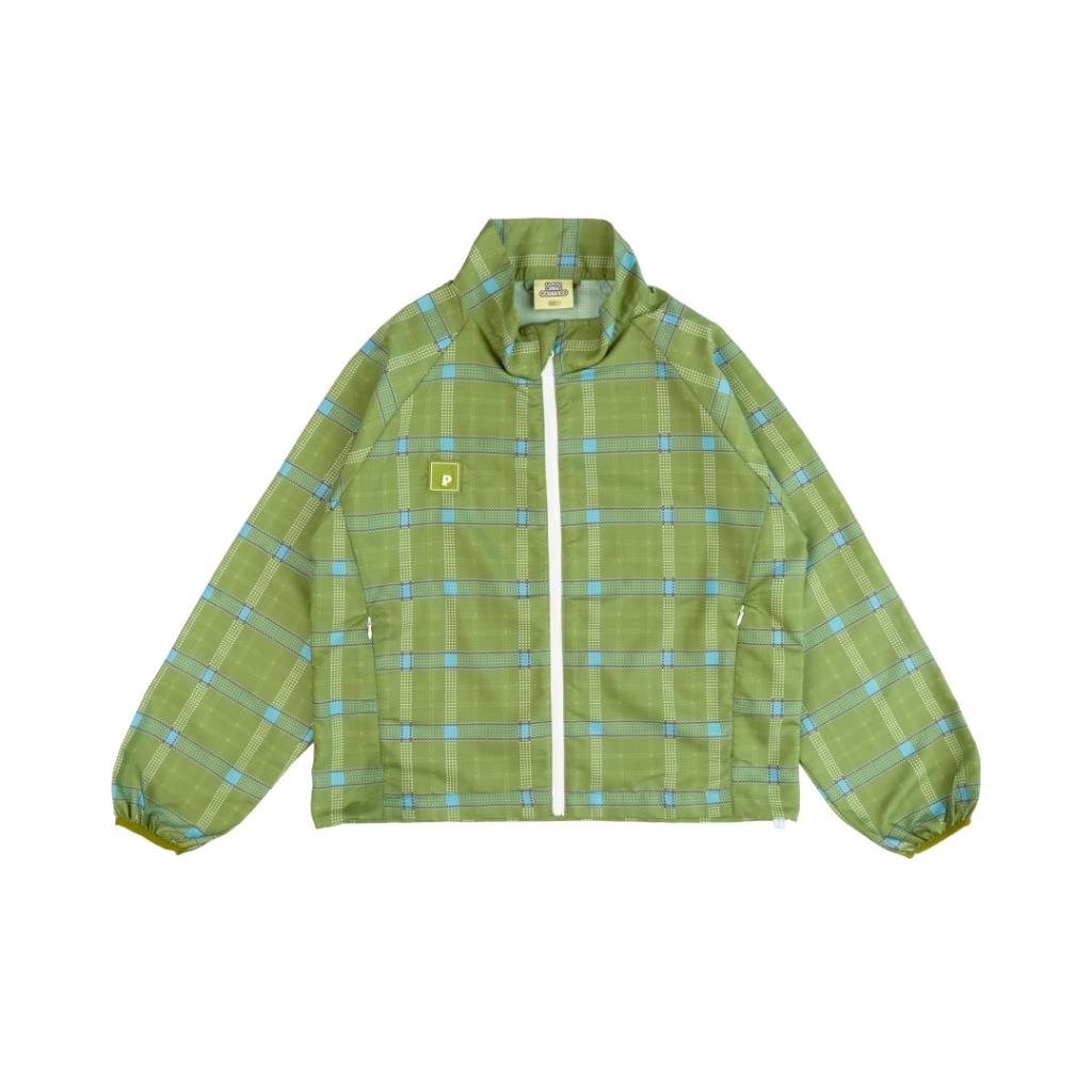 Pattero - Jaket Parasut Lightweight Pocketable Willow Ring Dots Plaid Packable Jacket