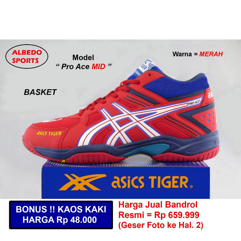 [DISKON OBRAL] Sepatu Basket Asics Tiger Model Pr.Ace MID Original