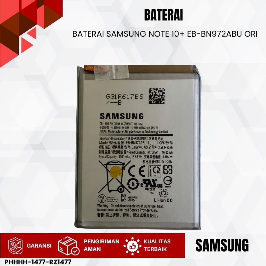 BATERAI SAMSUNG NOTE 10+ EB-BN972ABU ORI