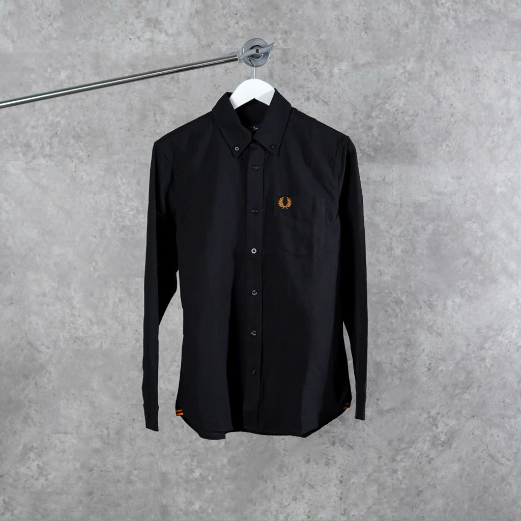 Fred Perry Long Sleeve Black / Kemeja Panjang Fred Perry