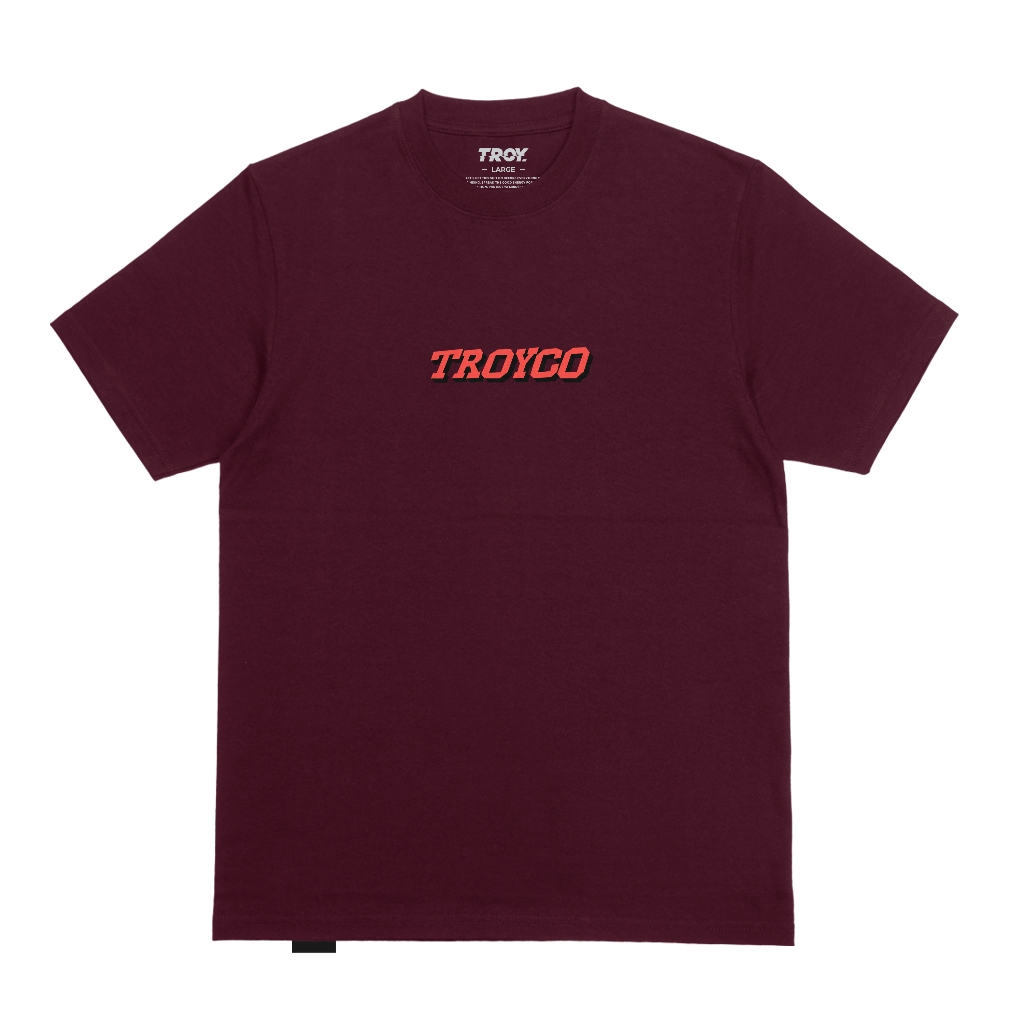 Troy Company T-Shirt Maroon Fastline - Kaos Pria Lengan Pendek Merah Maroon MTD 3669