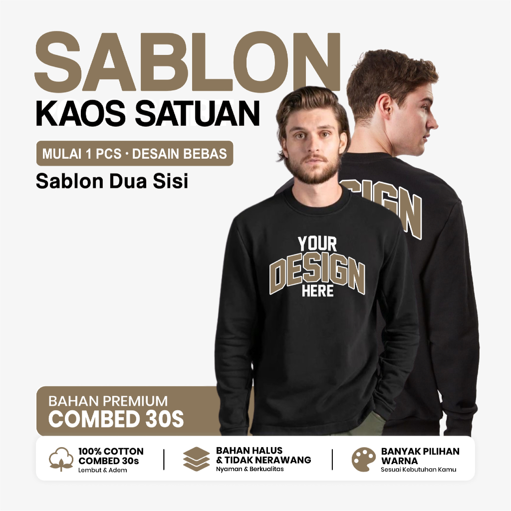 [Sehari Jadi] Sablon Kaos Custom Satuan Desain Suka-suka / Kaos Sablon Custom / Custom Kaos Sablon /