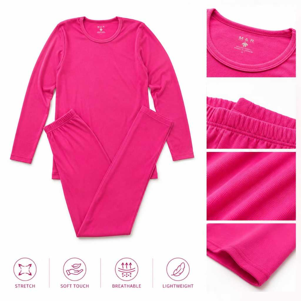 Mac And Ran Thermal Knit Premuium Hot Pink Fuchsia