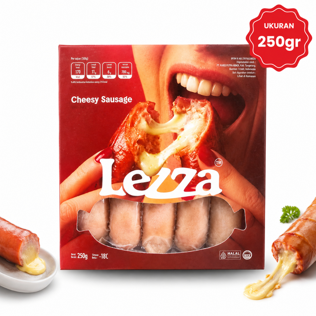 [NEW] LEZZA Cheesy Sausage 250gr | Sosis Keju Lumer