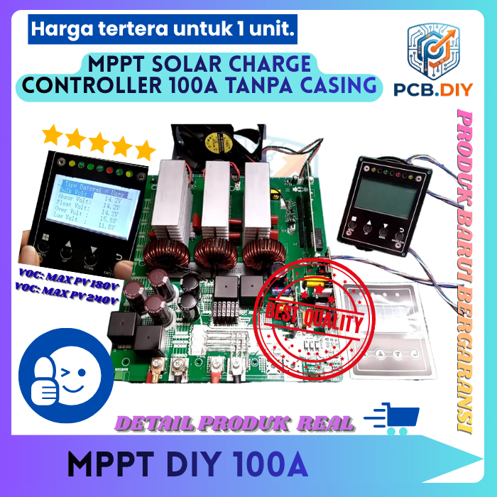 MPPT 100A Solar Charging Controler rating 100a 100 amper TANPA CASING BOX mppt solar charging 100A T