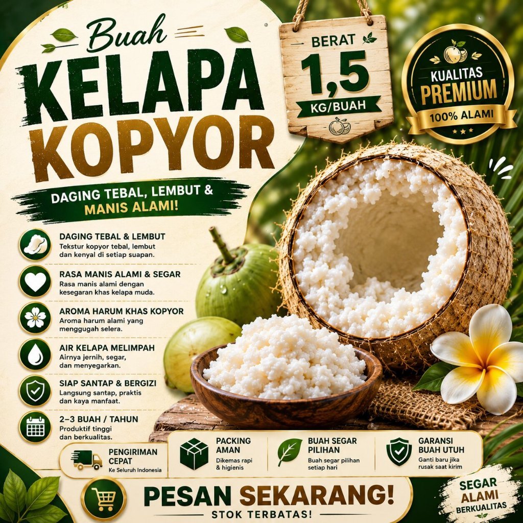 KELAPA PREMIUM  Kelapa Kopyor Muda - Kelapa Kopyor Obat - Kelapa Kopyor Pendek