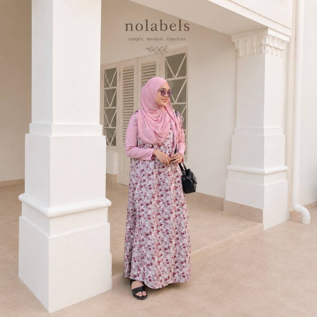 OVERALL WANITA KOREA DRESS VINTAGE MOTIF BUNGA / YUBI SLOOPY DRESS OVERALL JISOO KOREAN STYLE OVERAL