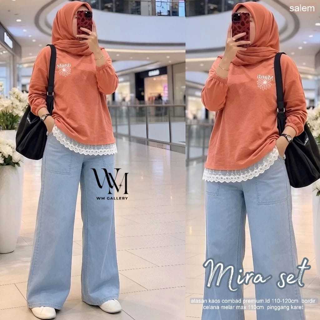BELINA SET / NONA / VOKA / ARUM / CIKA / BIYA SETELAN COMBED CELANA CUTBRAY JEANS WANITA