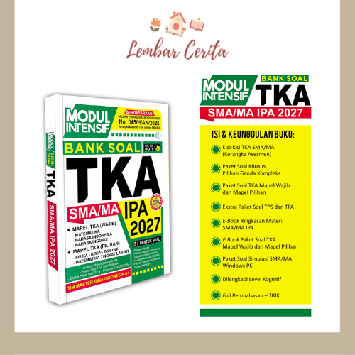 Buku Soal TKA SMA IPA - MODUL INTENSIF BANK SOAL TKA SMA/MA IPA 2027 KISI-KISI TERBARU