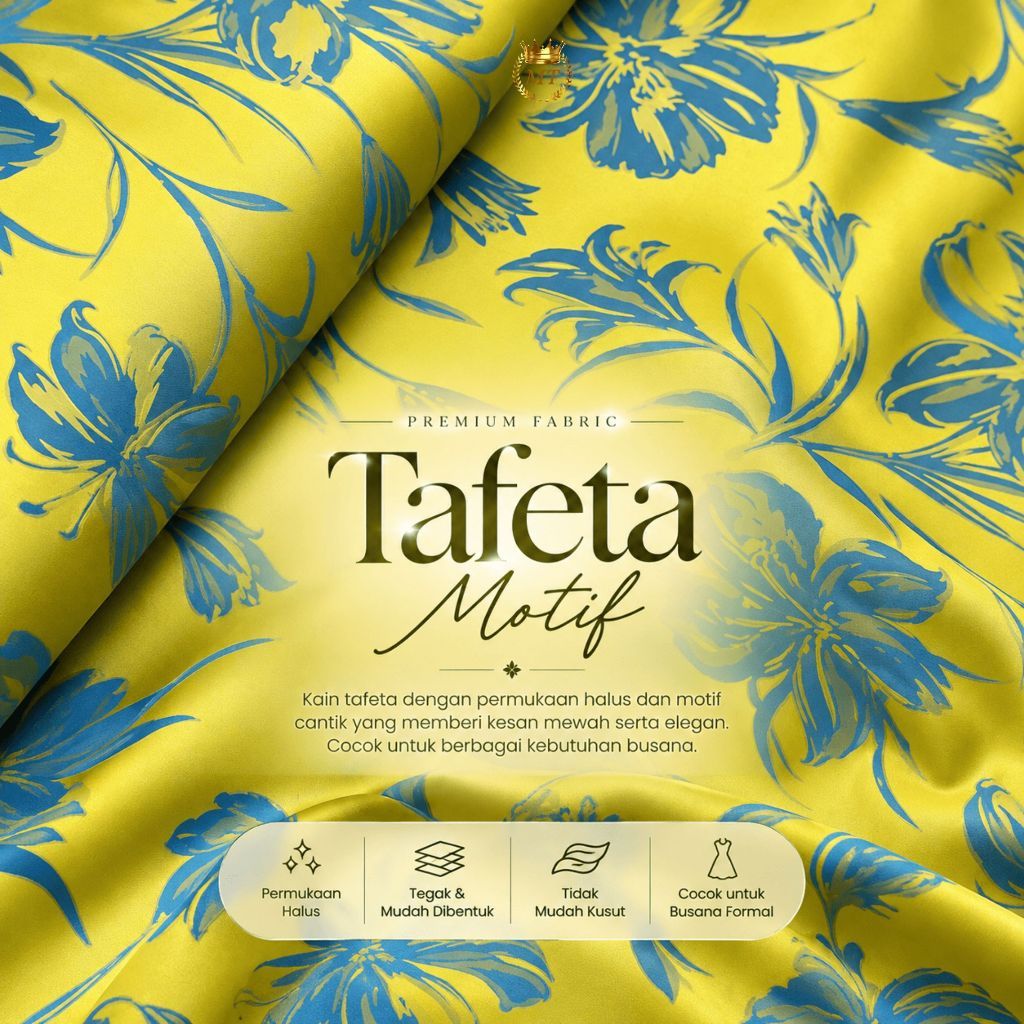 Tafeta Print Motif Eksklusif / Kain Tafeta Print Premium / Tafeta Print Motif / Tafeta Motif
