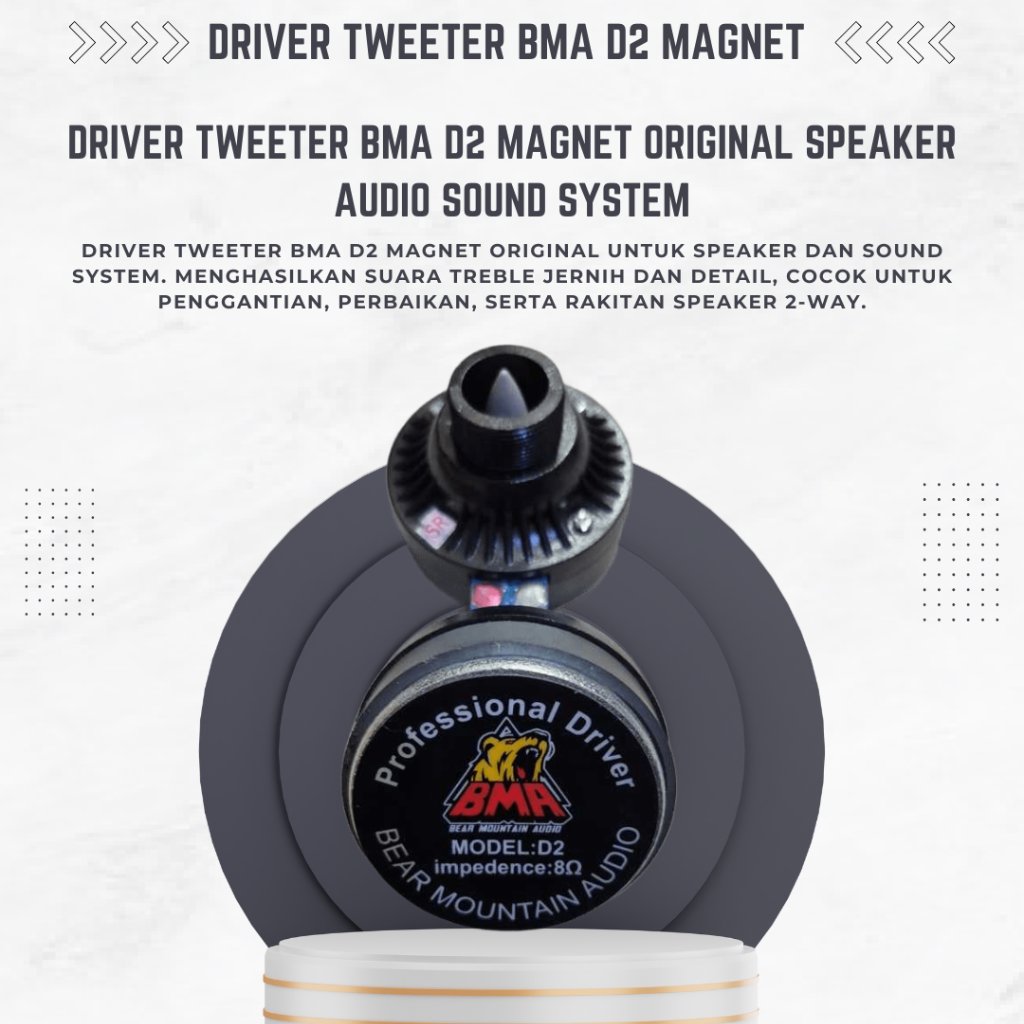 Driver Tweeter BMA D2 Magnet Original Driver Speaker Audio Sound System