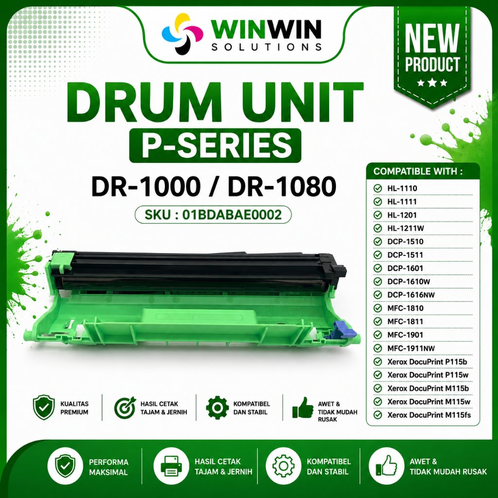Drum Unit Imaging Brother DR1000 DR-1000 DR 1000 HL-1110 HL1110 TN1000