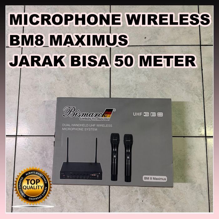 Microphone Wireless Profesional Bismarck BM8 Maximus Hardcase Mic Bluetooth USB
