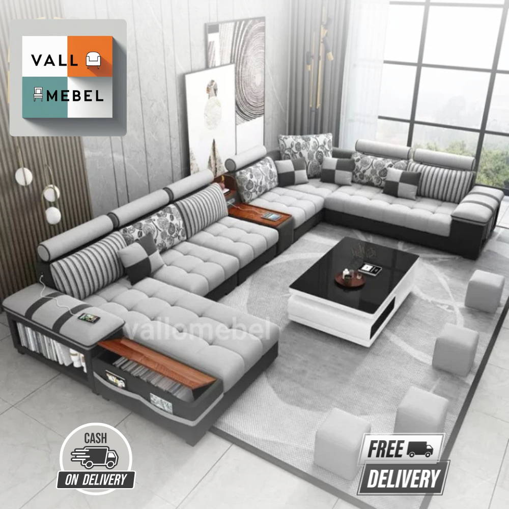 Sofa Minimalis Ruang Tamu Leter U Kursi Ruang Keluarga