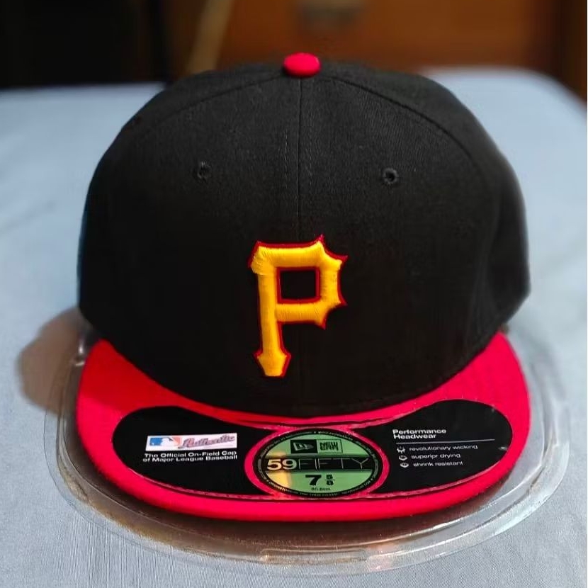 topi new era Pittburgh Pirates, MLB Players, Official on field cap, Made in USA, Snapfitted 758 real