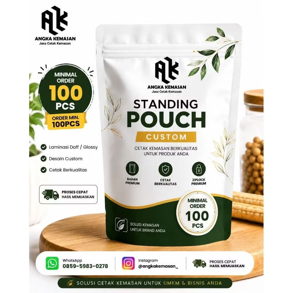 Standing Pouch Custom Printing | Ziplock / Non Ziplock | Minimal Order 100 PCS