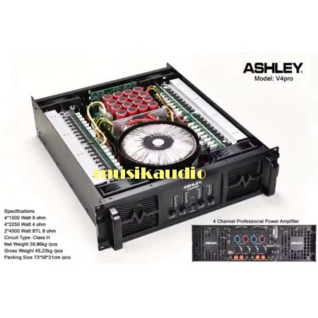 Power Amplifier 4 Channel Ashley V4Pro V4 Pro V 4Pro V 4 Pro Original