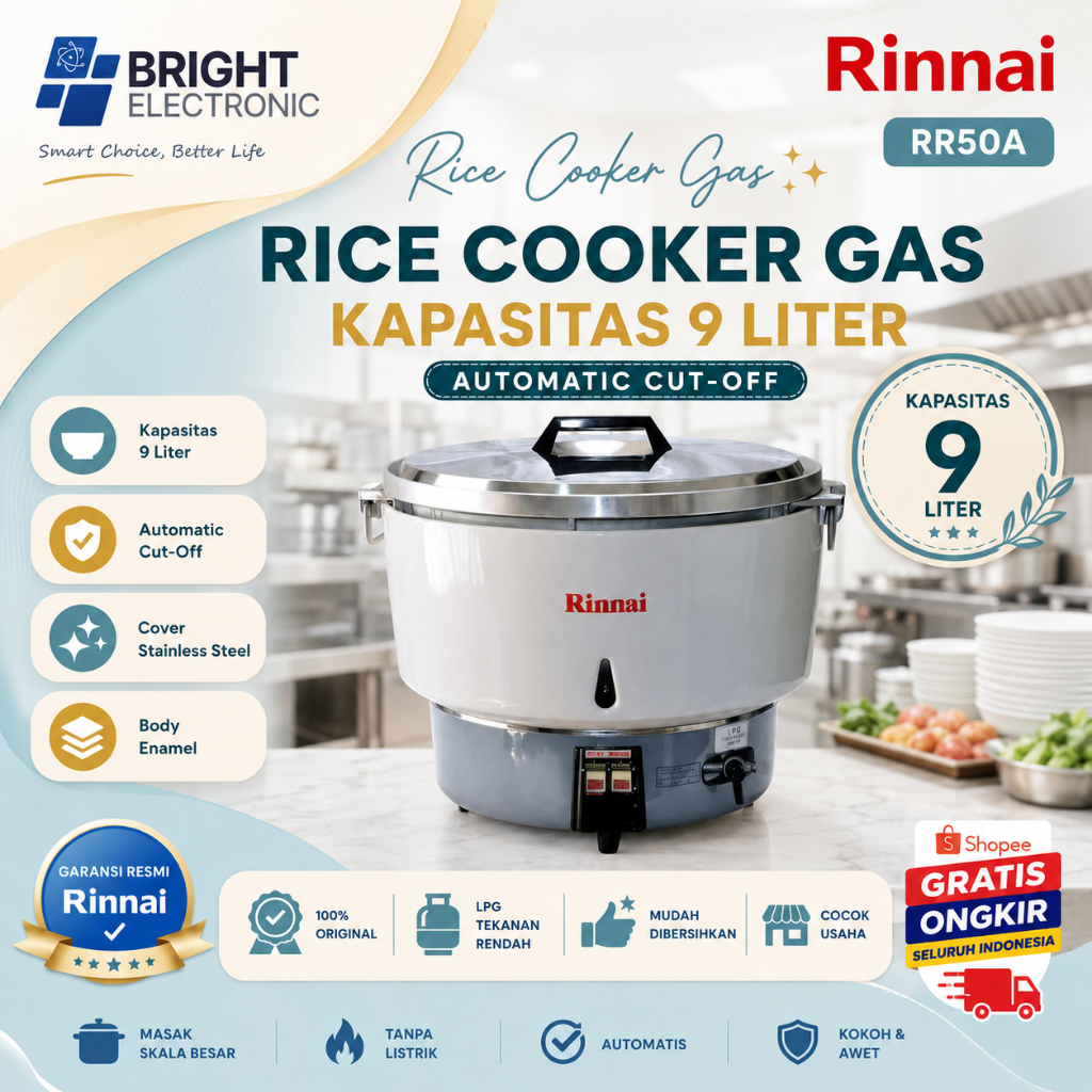 MAGIC COM GAS RINNAI RR50A 9L/RR50A/RR50A/RR50A/RR50A/RR50A/RR50A/MAGICCOM GAS ORI RINNAI BERGARANSI